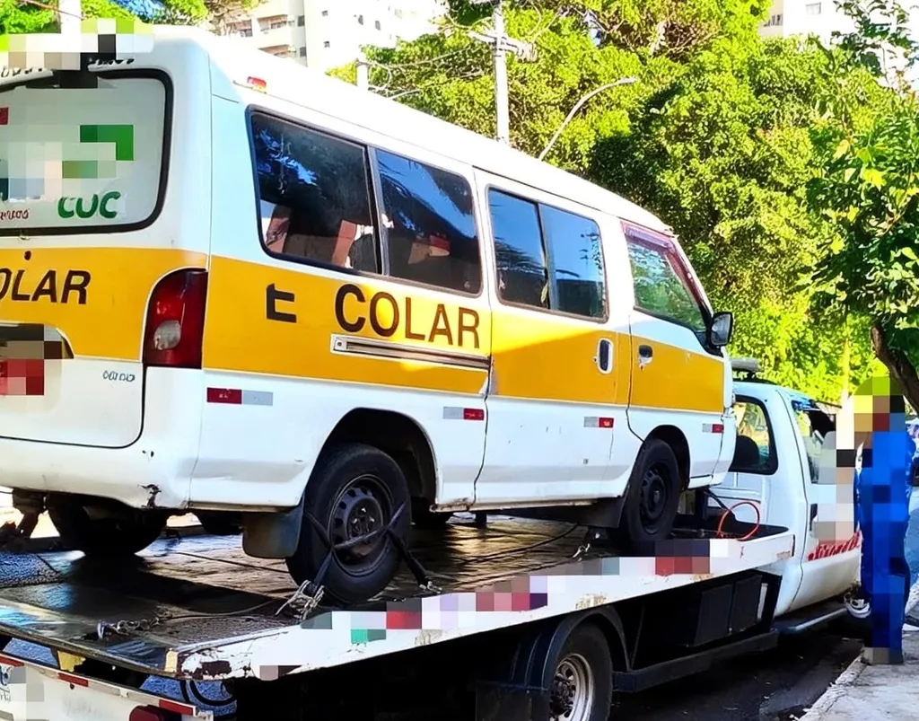 ônibus sobre guincho